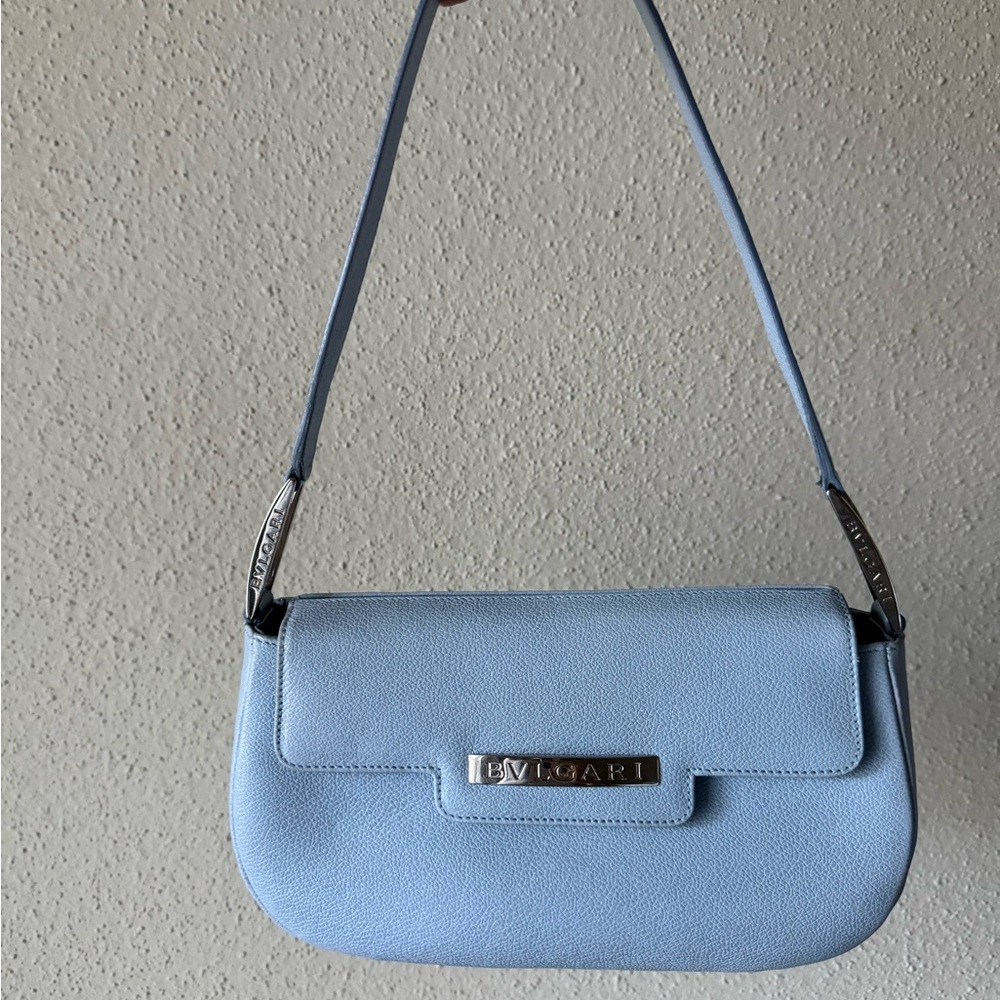 Bvlgari blue leather handbag - Picture 3 of 11